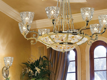 RAFFAELLO 1999/6+8-C - Gold plated chandelier with crystal by Possoni Illuminazione - view 3